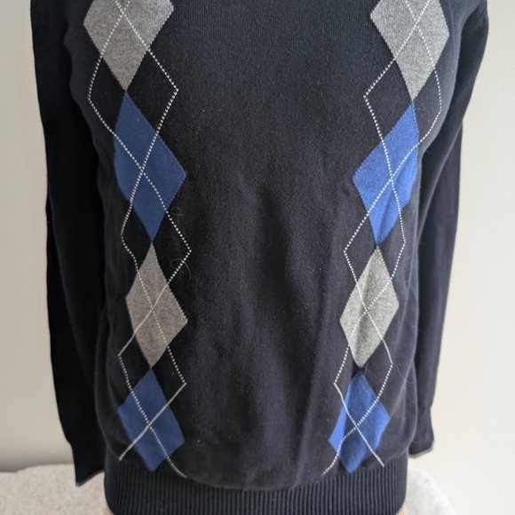 🇬🇧PAUL SMITH Black, Gray and Blue Argyle Sweater - Picture 6 of 14